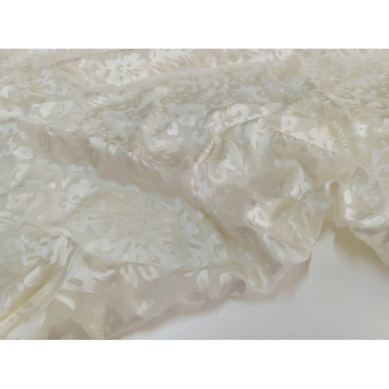 Жаккардовая органза , цвет молочный, Жаккардовая органза , цвет молочный,